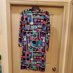 Vintage, Pucci-esque, psychedelic dress (M)